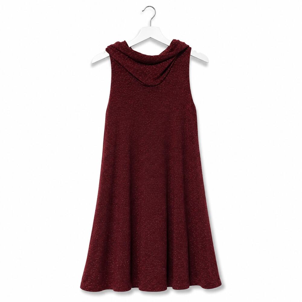Charming Charlie Sleeveless Cowl Neck Metallic Sparkle Mini Party Lined Dress